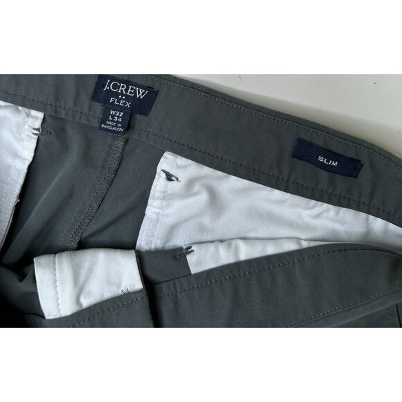 J.CREW Flex Slim Fit Chino Pants Mens 32x33 Grey Tech Polyester - Picture 4 of 7